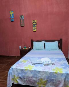 เตียงในห้องที่ Pousada Canastra Mineira
