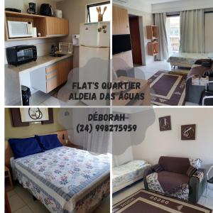 Dapur atau dapur kecil di Flat's Quartier no Aldeia das Águas