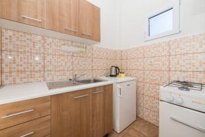 Kuchyň nebo kuchyňský kout v ubytování Apartments Ostrog