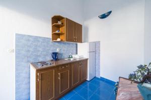 Kuchyň nebo kuchyňský kout v ubytování Apartments Ostrog