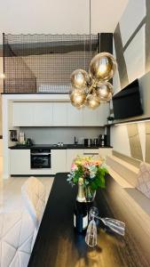 Dapur atau dapur kecil di Design-Apartments Am Kaisersaal