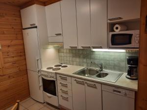 Kuchyň nebo kuchyňský kout v ubytování Cottage Nuppulanranta