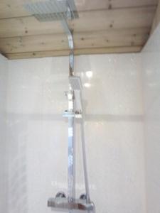 Se está utilizando un cabezal de ducha para regar un techo. en Lower Haven Shepherds Hut, en Bath 21 fotos más