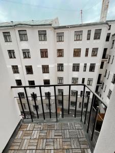 a view from the balcony of a building at Terbatas Apartment in Rīga