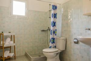 a bathroom with a toilet and a sink at VILLA MITZELOS in Skiathos
