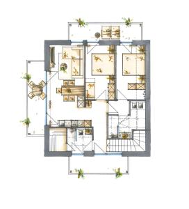 a floor plan of a house with furniture at AHRN Natur Apartment in Lutago