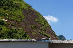 een heuvel bedekt met groene planten op de top van een gebouw bij Sonia's Homestay in Rio de Janeiro