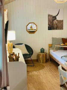 Posezení v ubytování Studio avec sauna - 300m des pistes