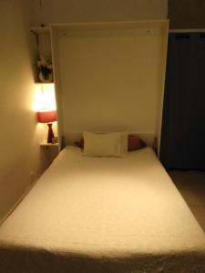 Cama pequeña en habitación pequeña con colchón blanco en NICE- GAIRAUT - JARDIN PRIVE- GRAND F1 LUMINEUX-Piscine Collective, en Niza 44 fotos más