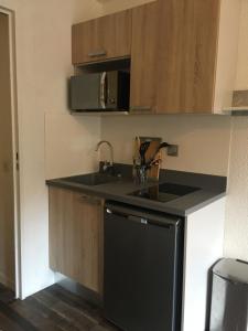 Kuchyň nebo kuchyňský kout v ubytování Studio 1 cabine chalet club III refait à neuf