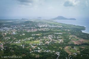 an aerial view of a city and the ocean at Belle View Apartment Villa- Lilac in Laborie