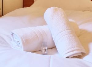 Postel nebo postele na pokoji v ubytování Rosa Rooms Meran