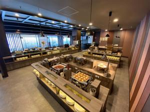 an overhead view of a food court in a restaurant at Hotel Route Inn Matsue in Matsue