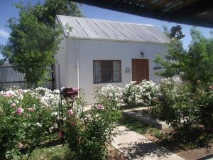 una casa blanca con flores delante en Lavender Rose, en Bethulie