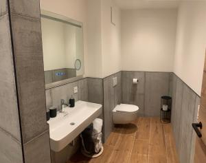 Koupelna v ubytování Appartments Zirbennest