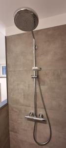 a shower with a shower head in a bathroom at Upland View in Willingen +66 photos