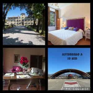 a collage of four pictures of a house at Villa Gerini in Ronta