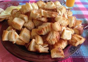 a plate of food on top of a table at Villa Amsterdam in Ohrid
