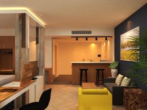 Ruang duduk di Pollos Hotel & Gallery