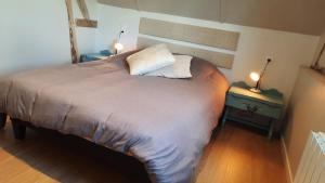 a bedroom with a bed with two night stands and two lamps at Chambre d'hote Frettecuisse in Frettecuisse