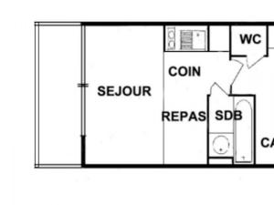 Plan de l'établissement Studio Les Saisies, 1 pièce, 4 personnes - FR-1-293-152