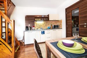 Η κουζίνα ή μικρή κουζίνα στο Apartman TULANIE 62 Kamzik Donovaly 2 IZBOVY Mezonet Deluxe parkovanie v podzemnej garáži ZDARMA
