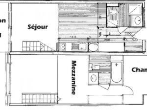 Appartement Les Saisies, 2 pièces, 6 personnes - FR-1-293-214の見取り図または間取り図