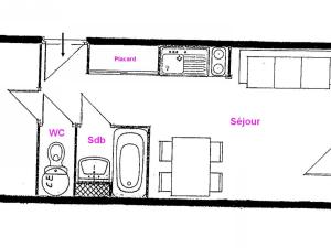 Studio Hauteluce, 2 pièces, 4 personnes - FR-1-293-228の見取り図または間取り図