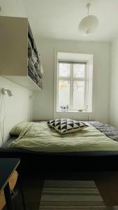 コペンハーゲンにあるApartmentInCopenhagen Apartment 1314の窓付きの客室の大型ベッド1台分です。