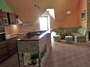 Kuchyň nebo kuchyňský kout v ubytování Apartmán V aleji