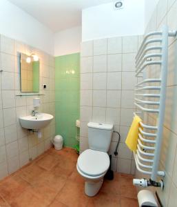 a bathroom with a toilet and a sink at Villa Valle Verde in Stronie Śląskie