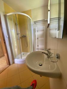 Kúpeľňa v ubytovaní Apartmány F - chata SVOBODĚNKA + 34 fotografií