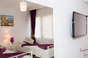 TV a/nebo společenská místnost v ubytování Ayka Hotel