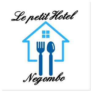 a logo for a restaurant with a fork and a house at Le Petit Hotel & Restaurant in Negombo