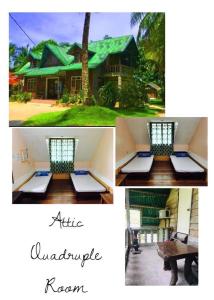 a collage of pictures of a house with a room at Shat's Guest House in General Luna