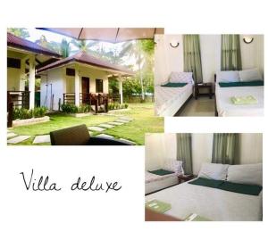 a collage of pictures of a bedroom and a house at Shat's Guest House in General Luna