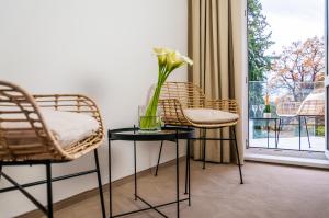 A balcony or terrace at Hotel U Kaplicky