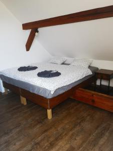 Postel nebo postele na pokoji v ubytování Dráchovský apartmán a vejminek