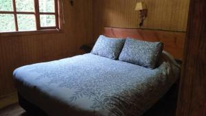 Łóżko lub łóżka w pokoju w obiekcie Dos Oregones Caburgua