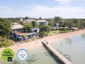 an aerial view of a beach with a resort at Makathanee Resort in Ko Mak