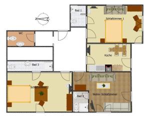 Plan piętra w obiekcie Appartement Traumblick