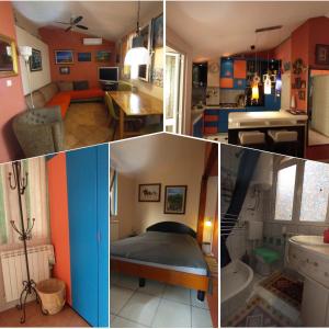 a collage of four pictures of a room at Casa SERGIO Budva Rooms & Apartments in Budva