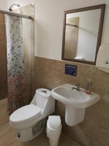 Koupelna v ubytování Chapelet Hostal