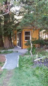 a small house with a tree in front of it at Sacred Pilgrimage Studio in Metchosin