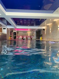 a swimming pool in the middle of a hotel lobby at Apartman M&S - Zoned 2 in Kopaonik