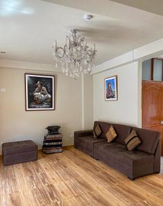 Posezení v ubytování Hostal Casona Arrambide