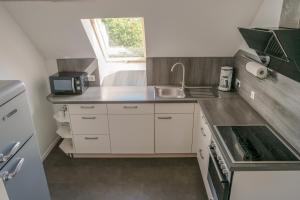 Kuchyň nebo kuchyňský kout v ubytování Ferienwohnung Woelfel