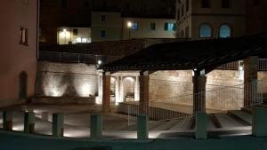 a night view of a building with a stair case at Lucas House in Bibbona