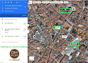 a map of a city with buildings and traffic at Gran Hotel Don Manuel in Cáceres