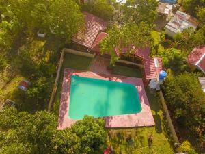 Villa Sonia Eco-Hostel في Gigante: اطلالة علوية على مسبح في ساحة